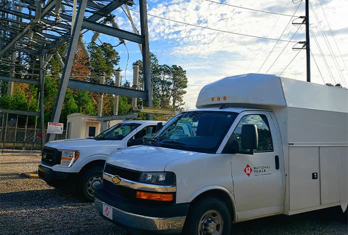 truck outside plant