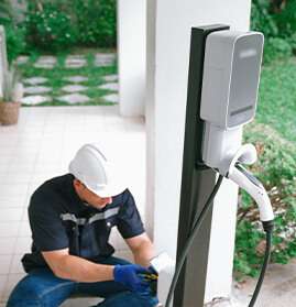 servicing an ev charging station